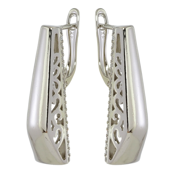 Серьги Xuping Родий английский замок Резной ажурный орнамент фото №6