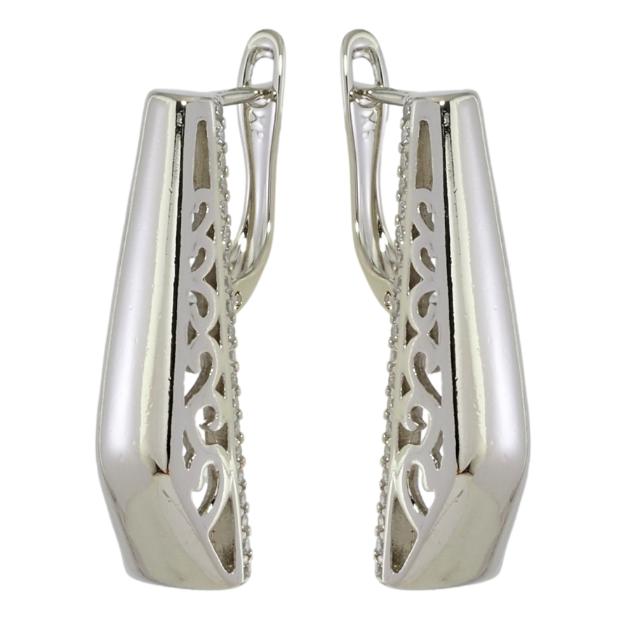 Серьги Xuping Родий английский замок Резной ажурный орнамент фото №1