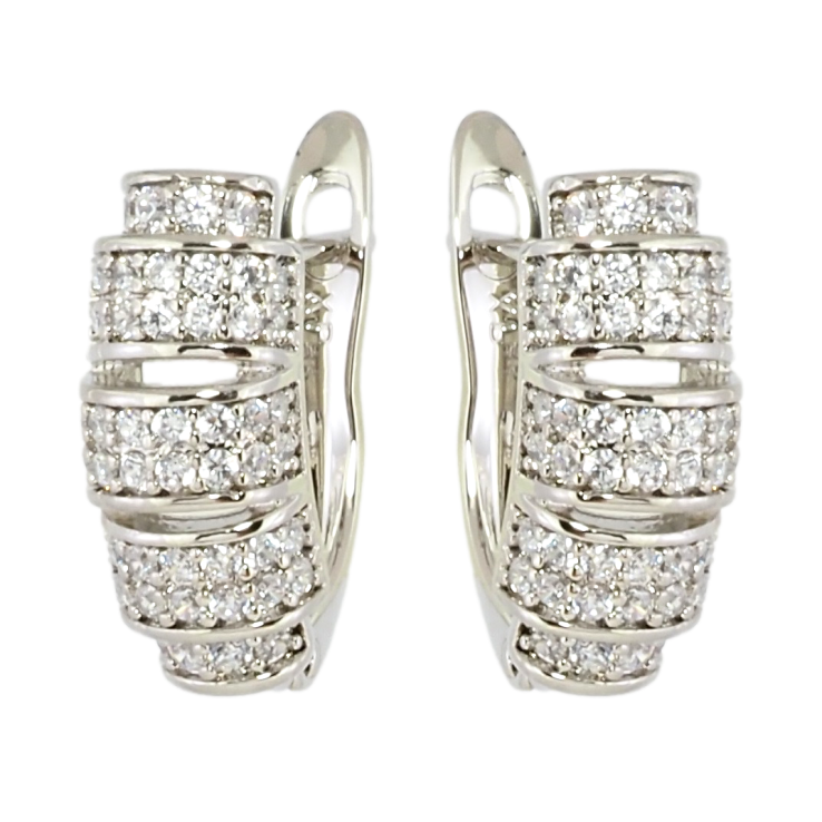 Серьги Xuping Родий английский замок Инкрустация цирконием фото №9