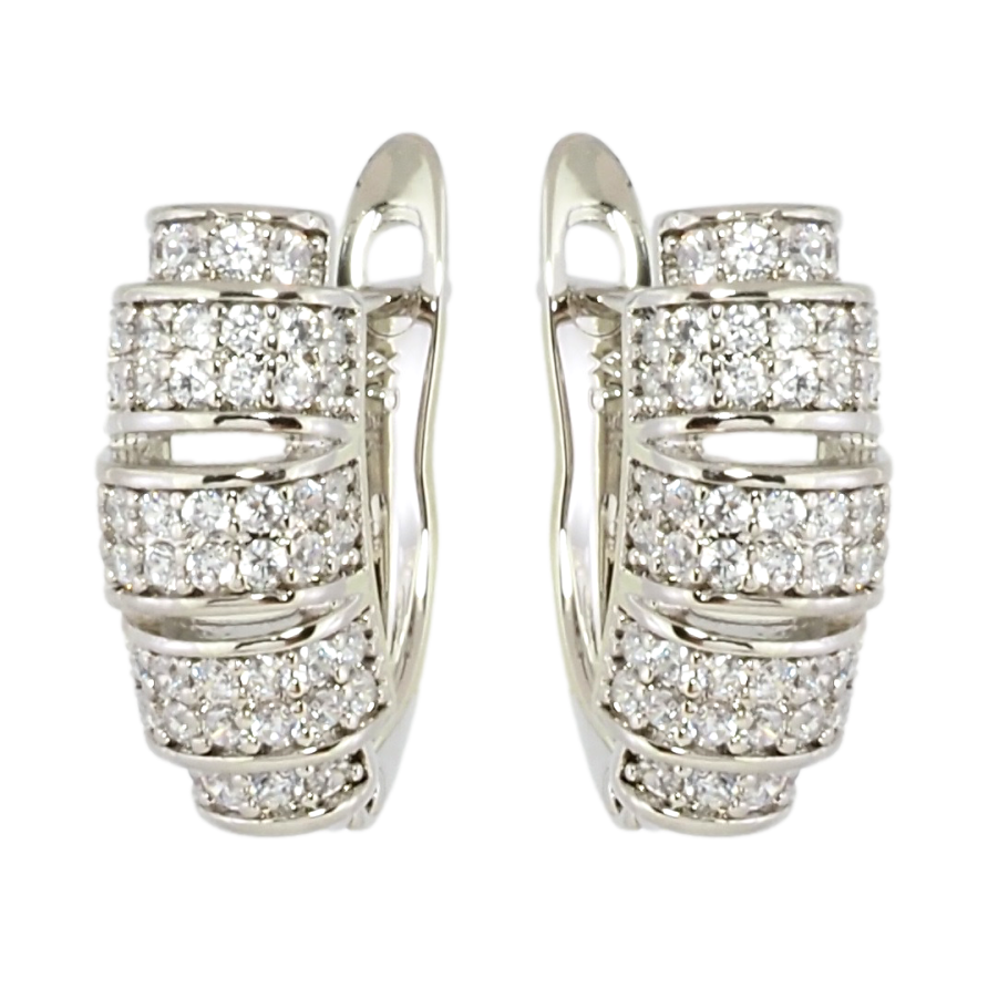 Сережки Xuping Родій англійський замок Інкрустація цирконієм фото №1 Сережки Xuping Родій англійський замок Інкрустація цирконієм фото №1