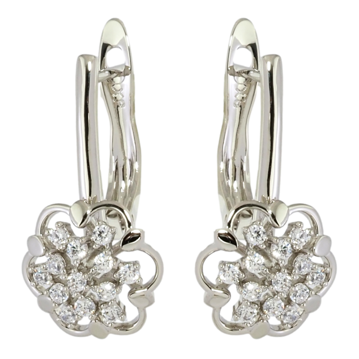 Сережки Xuping Родій англійський замок Квіточки з цирконієм фото №24