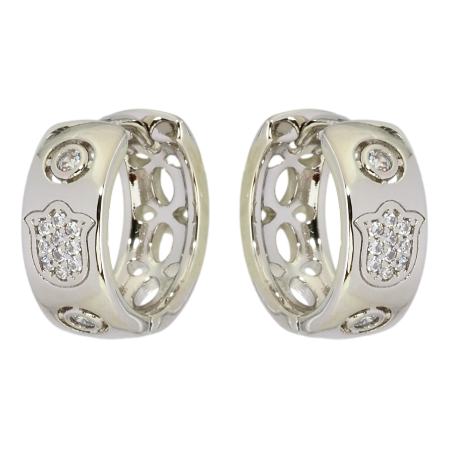 Сережки Xuping Родій колечка Візерунок з цирконієм фото №1 Сережки Xuping Родій колечка Візерунок з цирконієм фото №1