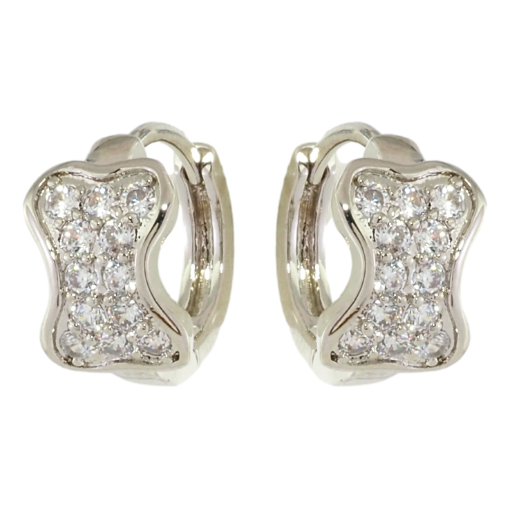 Серьги Xuping Родий колечки Инкрустация цирконием фото №4