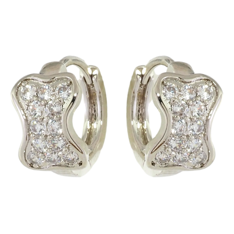 Сережки Xuping Родій колечка Інкрустація цирконієм фото №1 Сережки Xuping Родій колечка Інкрустація цирконієм фото №1