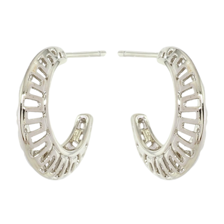 Серьги Xuping Родий пусеты Резные дуги фото №1 Серьги Xuping Родий пусеты Резные дуги фото №1