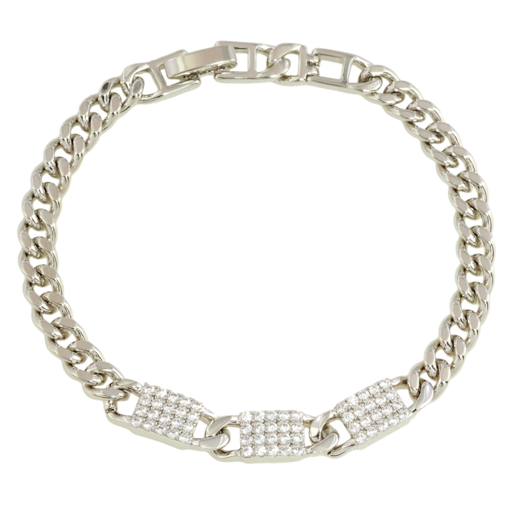 Браслет Xuping Родий Цепочка с декоративной вставкой размер 18.5см х 5мм фото №13 Браслет Xuping Родий Цепочка с декоративной вставкой размер 18.5см х 5мм фото №13