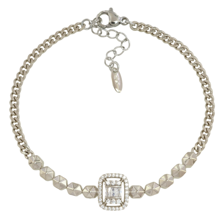 Браслет Xuping Родий Цепочка с декоративной вставкой размер с доп. цепочкой 17.5-21см х 3мм фото №18 Браслет Xuping Родий Цепочка с декоративной вставкой размер с доп. цепочкой 17.5-21см х 3мм фото №18