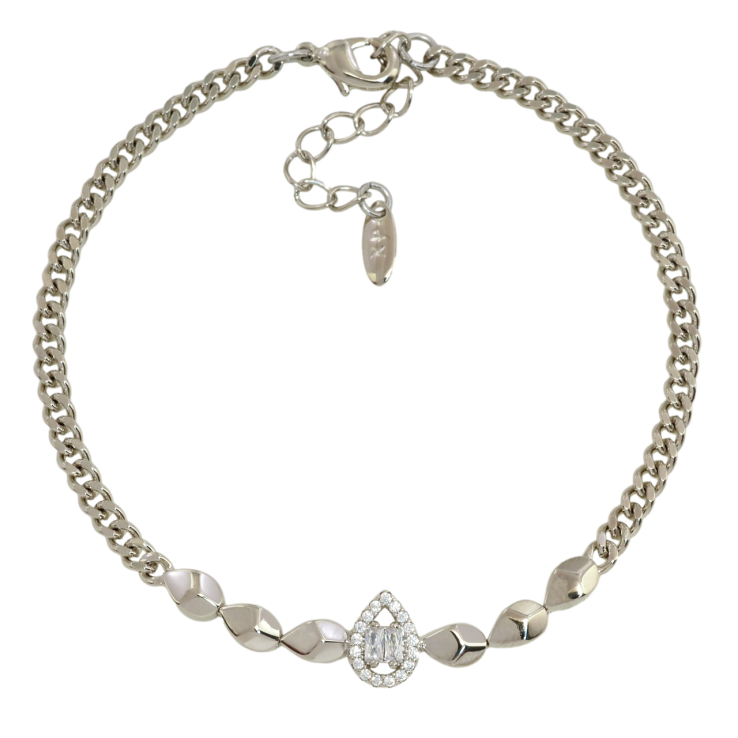 Браслет Xuping Родий Цепочка с декоративной вставкой размер с доп. цепочкой 17.5-21см х 3мм фото №19 Браслет Xuping Родий Цепочка с декоративной вставкой размер с доп. цепочкой 17.5-21см х 3мм фото №19