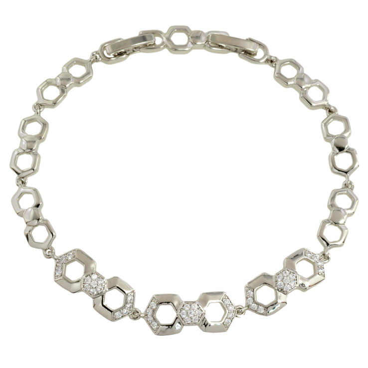 Браслет Xuping Родий Фигурные звенья с цирконием размер с доп. замком 17.5,19.5см х 6-8мм фото №25 Браслет Xuping Родий Фигурные звенья с цирконием размер с доп. замком 17.5,19.5см х 6-8мм фото №25