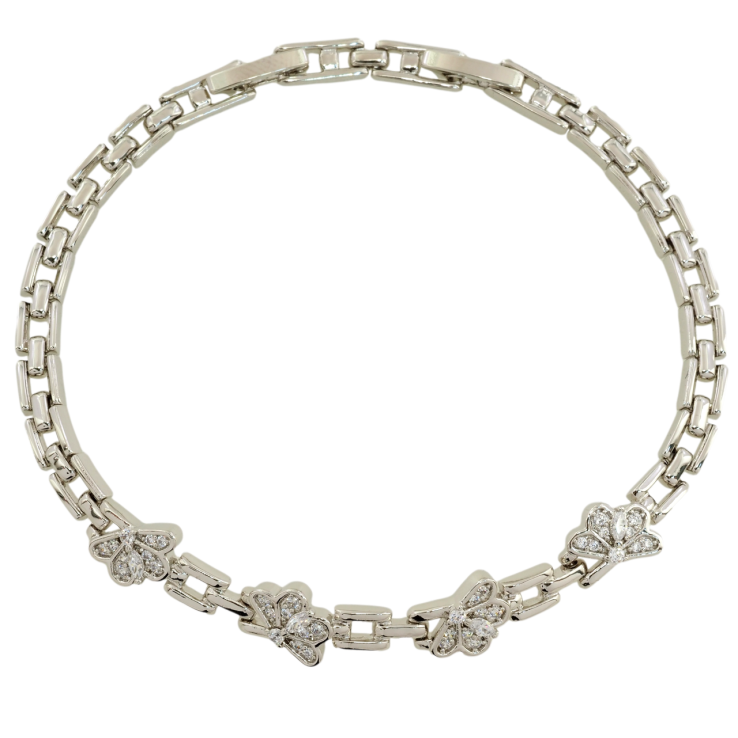 Браслет Xuping Родий Цветочный узор с цирконием размер с доп. замком 17.5,19.5см х 4мм фото №24 Браслет Xuping Родий Цветочный узор с цирконием размер с доп. замком 17.5,19.5см х 4мм фото №24