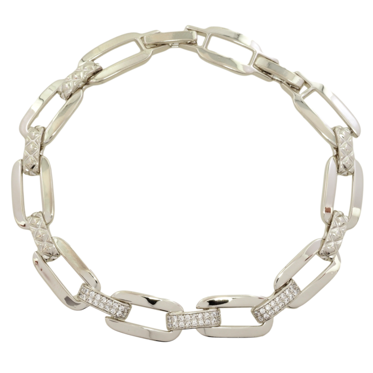 Браслет Xuping Родий Звенья с цирконием размер с доп. замком 16.5,18.5см х 8мм фото №22