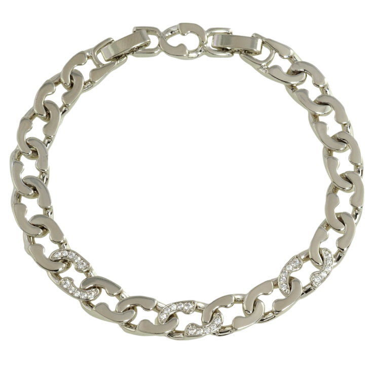 Браслет Xuping Родий Цепочка с инкрустацией цирконием размер с доп. замком 17.5,19.5см х 8мм фото №15 Браслет Xuping Родий Цепочка с инкрустацией цирконием размер с доп. замком 17.5,19.5см х 8мм фото №15