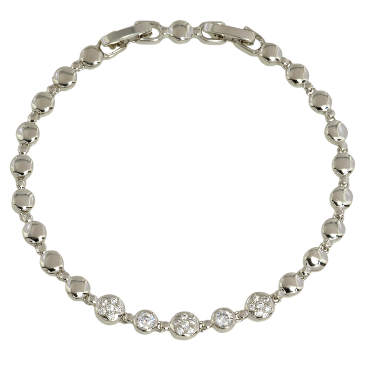 Браслет Xuping Родий Круглые звенья с узором цирконием размер с доп. замком 17,19см х 4мм фото №14 Браслет Xuping Родий Круглые звенья с узором цирконием размер с доп. замком 17,19см х 4мм фото №14