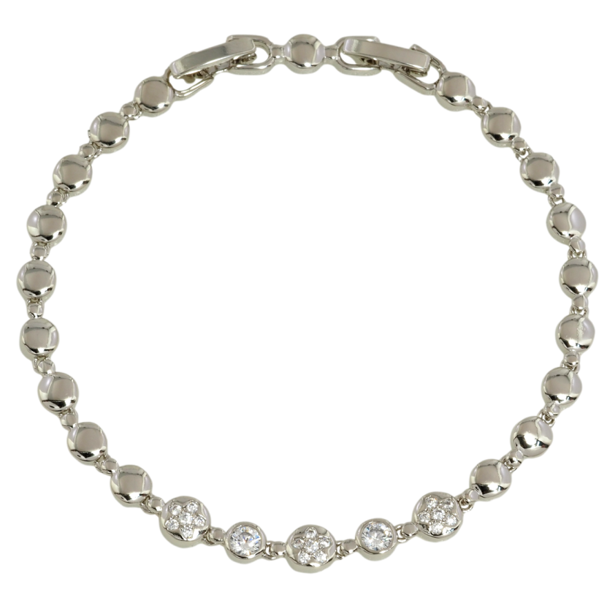 Браслет Xuping Родий Круглые звенья с узором цирконием размер с доп. замком 17,19см х 4мм фото №1 Браслет Xuping Родий Круглые звенья с узором цирконием размер с доп. замком 17,19см х 4мм фото №1