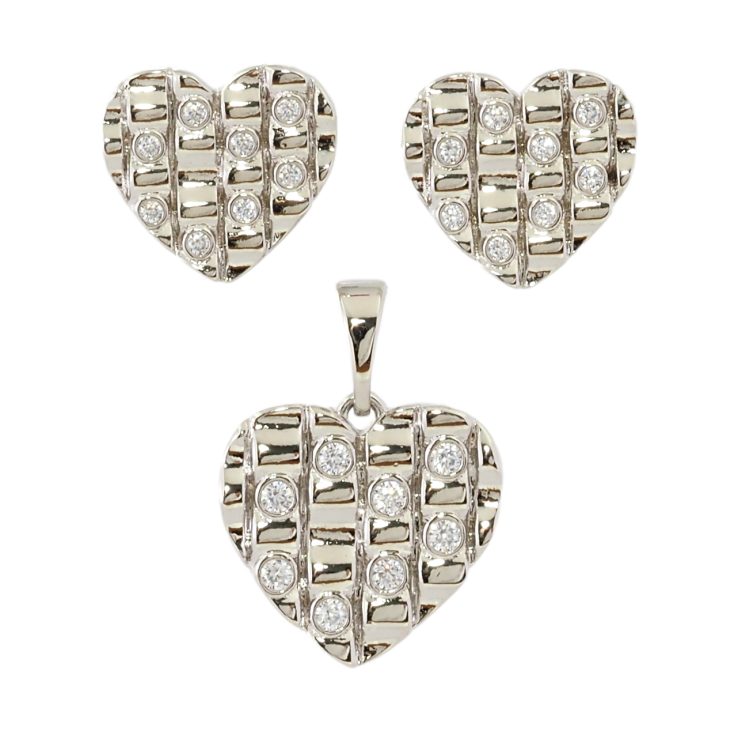 Набір Xuping Родій Сережки Кулон Сердечки з цирконієм фото №5