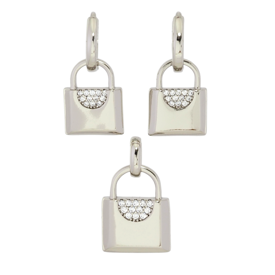 Набір Xuping Родій Сережки Кулон Замочки фото №1