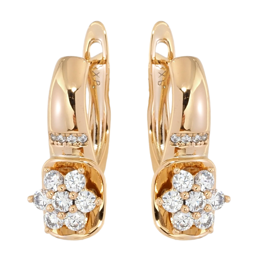 Серьги Xuping Позолота 18K английский замок Цветочек из циркония фото №1