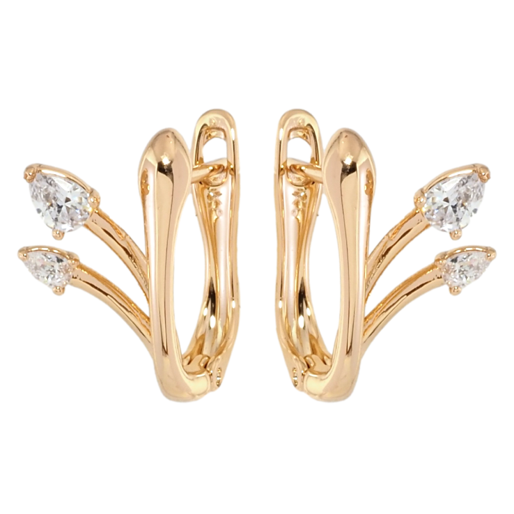 Сережки Xuping Позолота 18K англійський замок Феєрія з фіанітами фото №15