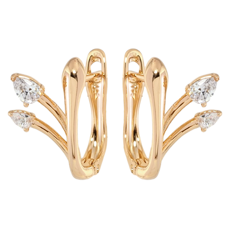 Серьги Xuping Позолота 18K английский замок Феерия с фианитами фото №1