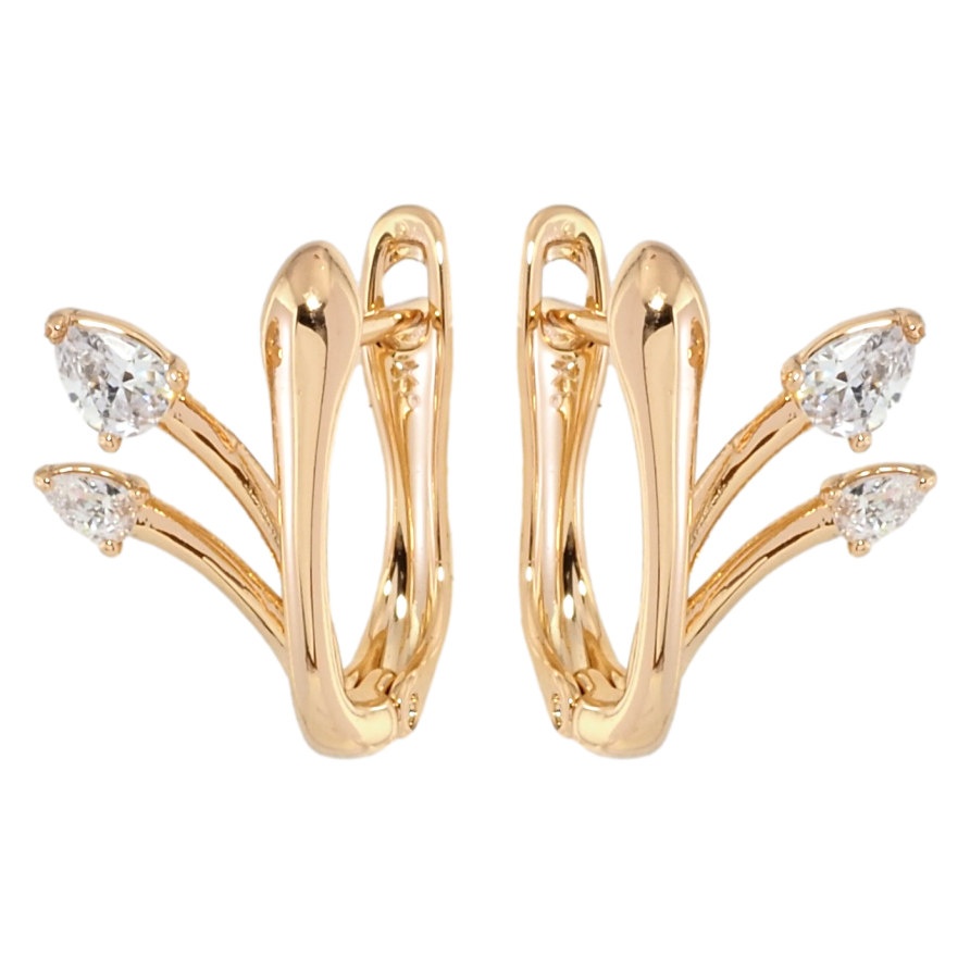 Серьги Xuping Позолота 18K английский замок Феерия с фианитами фото №1