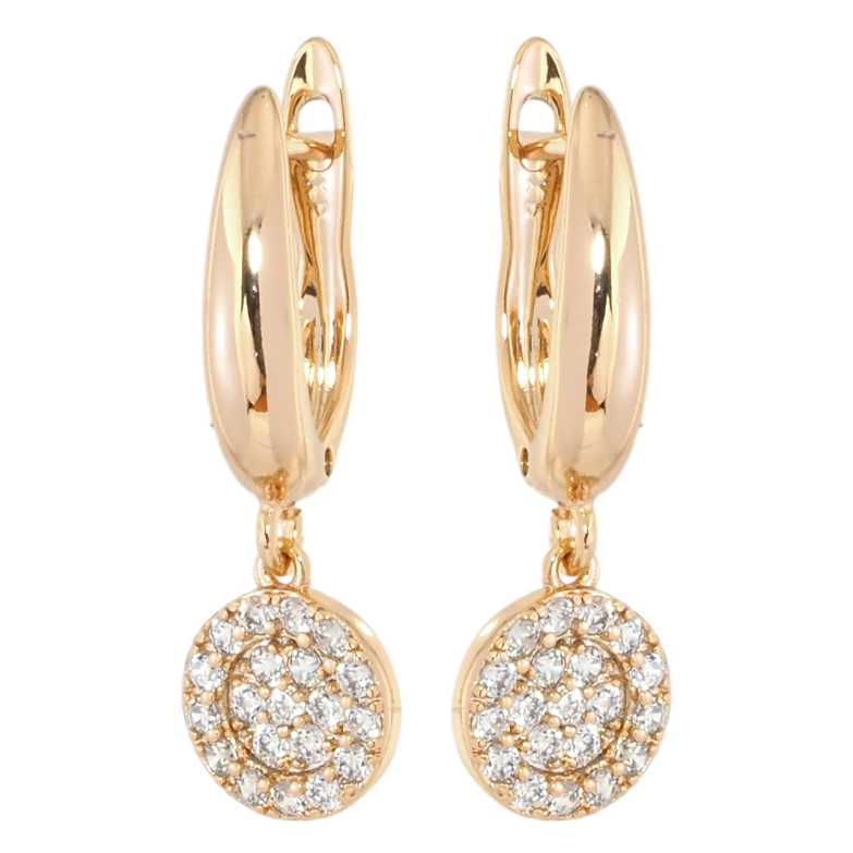 Серьги Xuping Позолота 18K английский замок Круглые подвески с цирконием фото №1