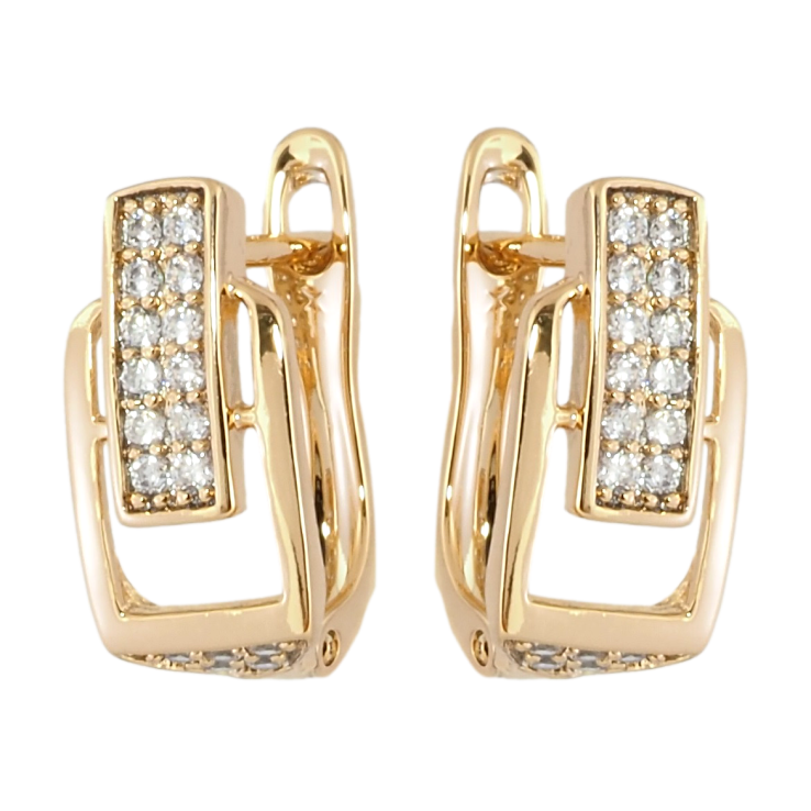 Серьги Xuping Позолота 18K английский замок Декоративные с цирконием фото №13