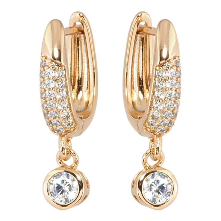 Серьги Xuping Позолота 18K английский замок Подвески с инкрустацией цирконием фото №15