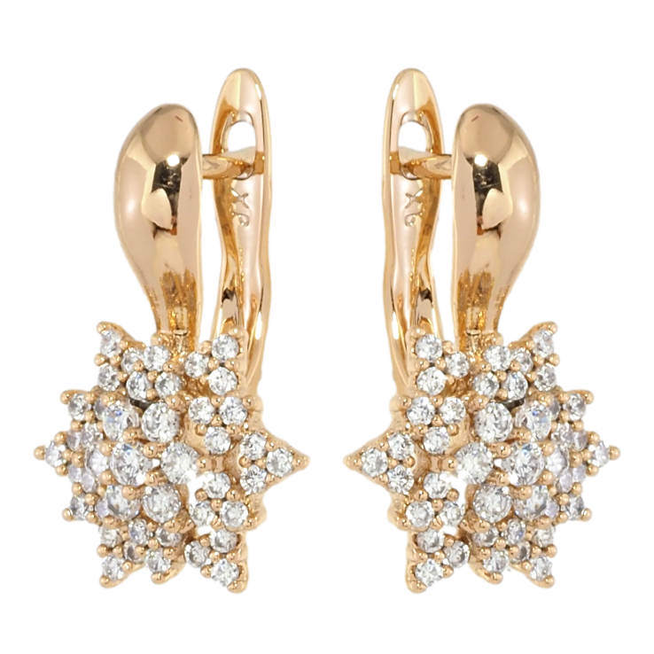 Серьги Xuping Позолота 18K английский замок Звезды с цирконием фото №2 Серьги Xuping Позолота 18K английский замок Звезды с цирконием фото №2