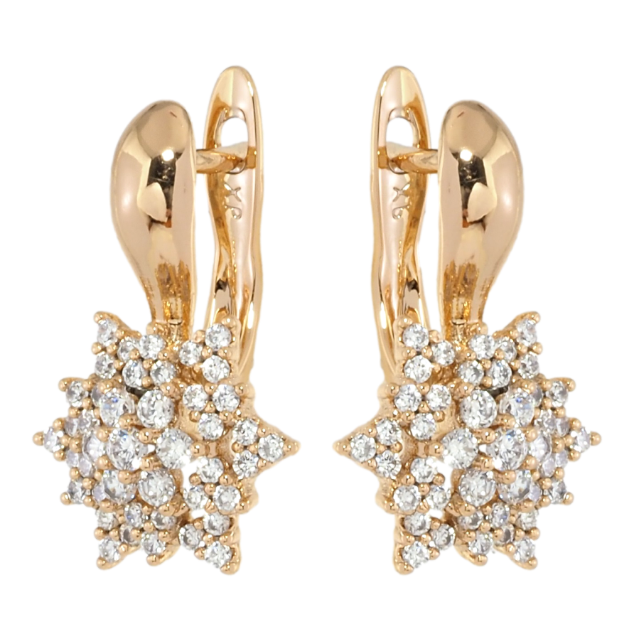 Серьги Xuping Позолота 18K английский замок Звезды с цирконием фото №1 Серьги Xuping Позолота 18K английский замок Звезды с цирконием фото №1