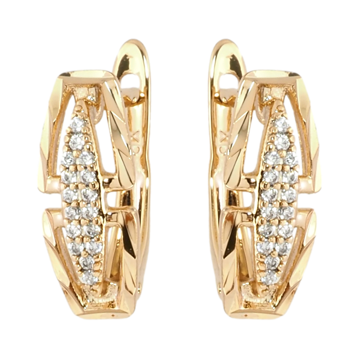 Серьги Xuping Позолота 18K английский замок Узор с цирконием фото №18