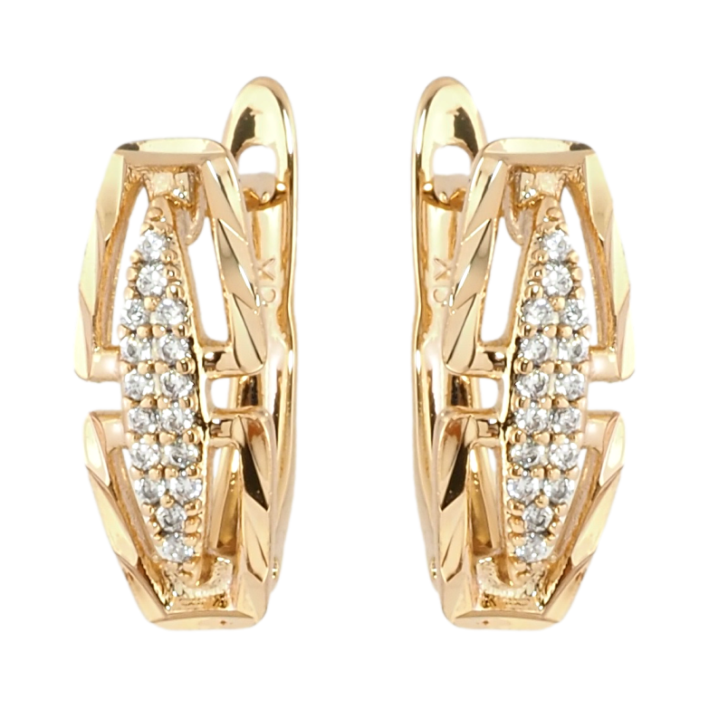 Серьги Xuping Позолота 18K английский замок Узор с цирконием фото №1