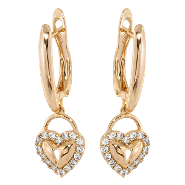 Сережки Xuping Позолота 18K англійський замок Сердечки фото №1 Сережки Xuping Позолота 18K англійський замок Сердечки фото №1