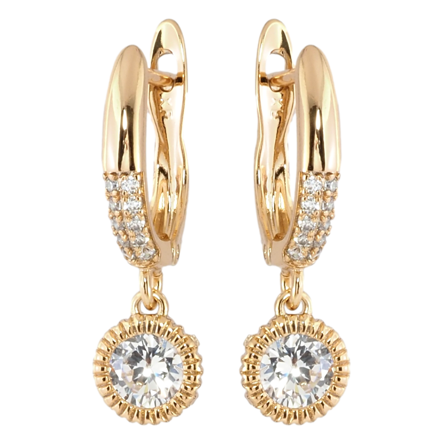 Серьги Xuping Позолота 18K английский замок Кристальные подвески фото №1 Серьги Xuping Позолота 18K английский замок Кристальные подвески фото №1