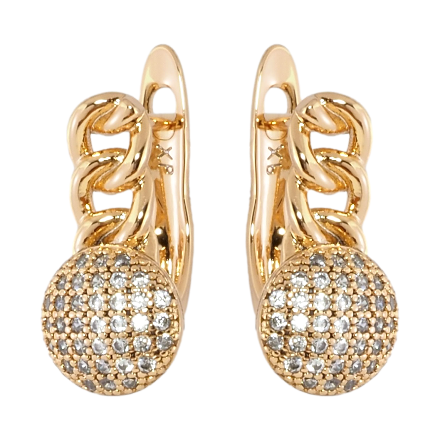 Серьги Xuping Позолота 18K английский замок Узор с инкрустацией цирконием фото №1 Серьги Xuping Позолота 18K английский замок Узор с инкрустацией цирконием фото №1