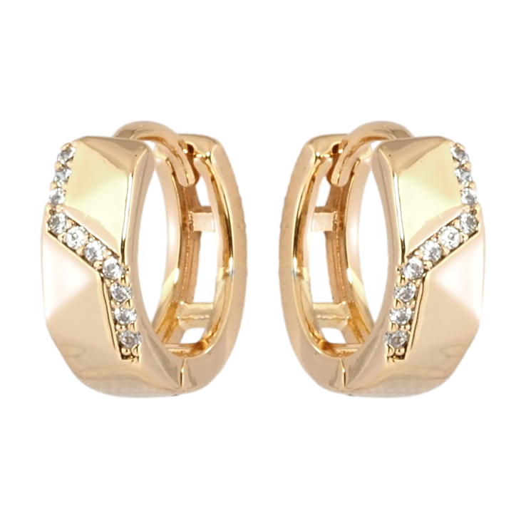 Серьги Xuping Позолота 18K колечки Узор цирконием фото №11