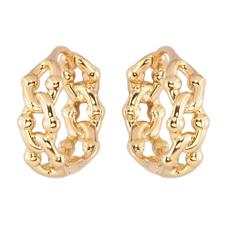 Серьги Xuping Позолота 18K колечки Узор цепочка фото №20