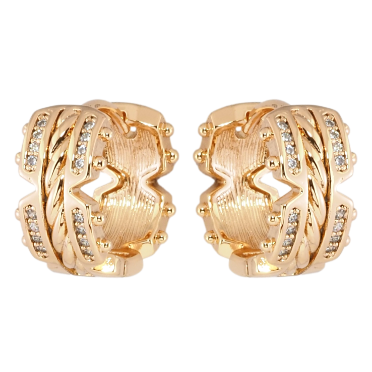 Серьги Xuping Позолота 18K колечки Декоративный узор с цирконием фото №17 Серьги Xuping Позолота 18K колечки Декоративный узор с цирконием фото №17
