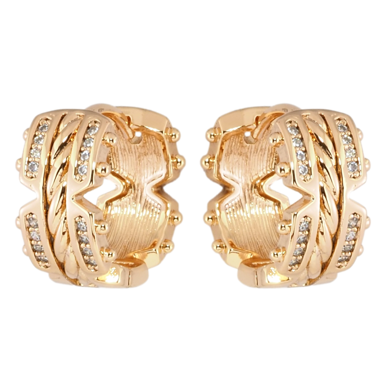 Серьги Xuping Позолота 18K колечки Декоративный узор с цирконием фото №1