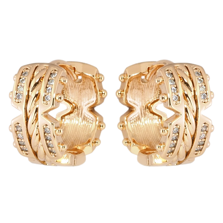 Серьги Xuping Позолота 18K колечки Декоративный узор с цирконием фото №1