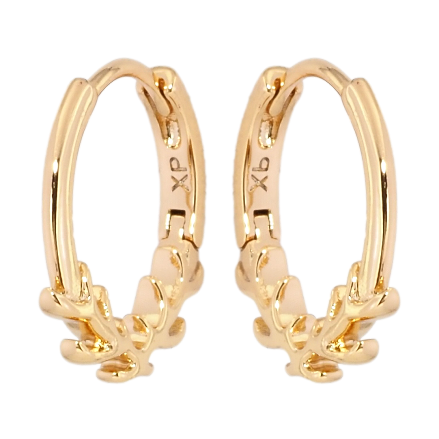 Серьги Xuping Позолота 18K колечки Узор веточки фото №1 Серьги Xuping Позолота 18K колечки Узор веточки фото №1