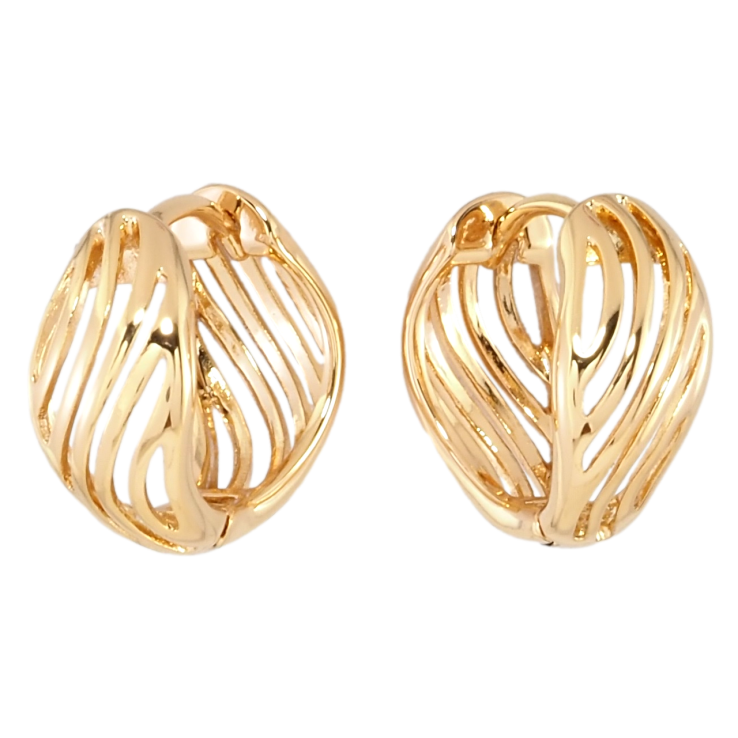 Серьги Xuping Позолота 18K колечки Резной узор на одну сторону фото №7 Серьги Xuping Позолота 18K колечки Резной узор на одну сторону фото №7