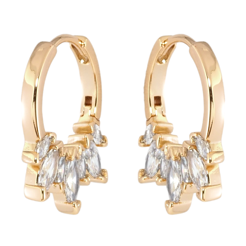 Серьги Xuping Позолота 18K колечки Боковой узор с цирконием фото №1 Серьги Xuping Позолота 18K колечки Боковой узор с цирконием фото №1