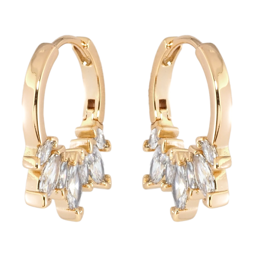 Серьги Xuping Позолота 18K колечки Боковой узор с цирконием фото №1 Серьги Xuping Позолота 18K колечки Боковой узор с цирконием фото №1