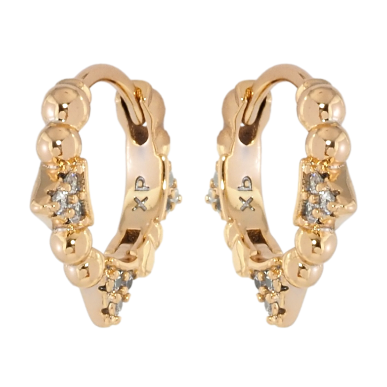 Серьги Xuping Позолота 18K колечки Боковой узор с цирконием фото №1 Серьги Xuping Позолота 18K колечки Боковой узор с цирконием фото №1