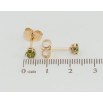 Сережки Xuping Позолота 18K пусети Зелені фіаніти в 6-ти крапановій оправі ø 3мм фото №2