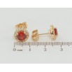 Серьги Xuping Позолота 18K пусеты Красные фианиты в обрамлении циркония ø 10мм фото №2