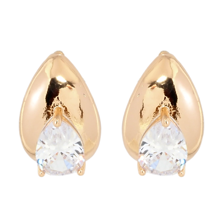 Серьги Xuping Позолота 18K пусеты Капельки с кристаллами фото №9