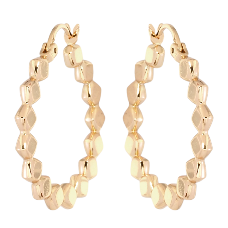 Сережки Xuping Позолота 18K замок-шпилька Кільця з фігурним візерунком ø 3см фото №1