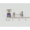 Серьги Xuping Родий пусеты Сиреневые фианиты 6х6мм фото №2