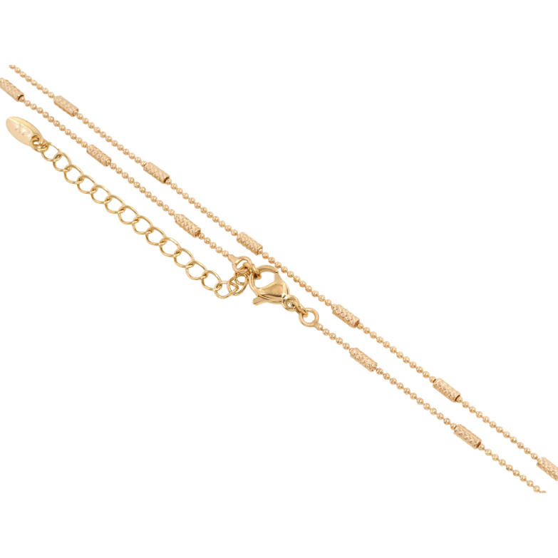 Цепочка Xuping Позолота 18K Плетение Перлина с цилиндрами длина 45-50см х 1мм фото №1